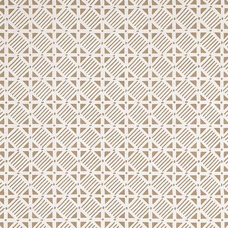 F916223 PLAZA Camel on Natural Thibaut Fabric