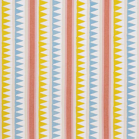 F916234 LOMITA STRIPE Coral and Yellow Thibaut Fabric