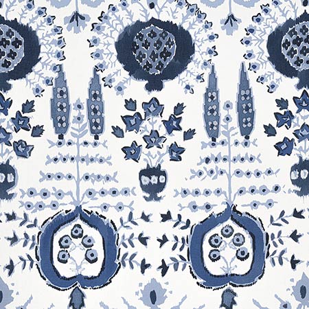 F916239 MENDOZA SUZANI Blue and White Thibaut Fabric