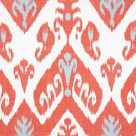 F916247 INDIES IKAT Coral Thibaut Fabric