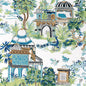 F920820 MYSTIC GARDEN Blue and Green Thibaut Fabric