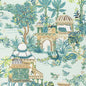 F920826 MYSTIC GARDEN Spa Blue Thibaut Fabric