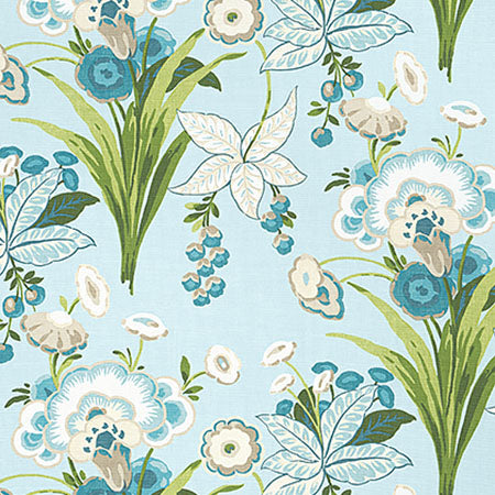 F920855 PASADENA Spa Blue Thibaut Fabric