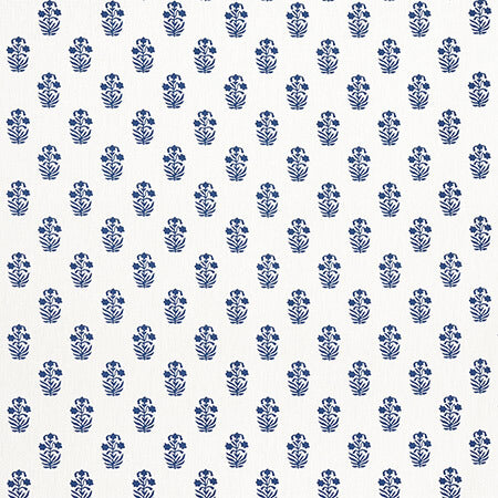 F936400 CORWIN Navy on White Thibaut Fabric