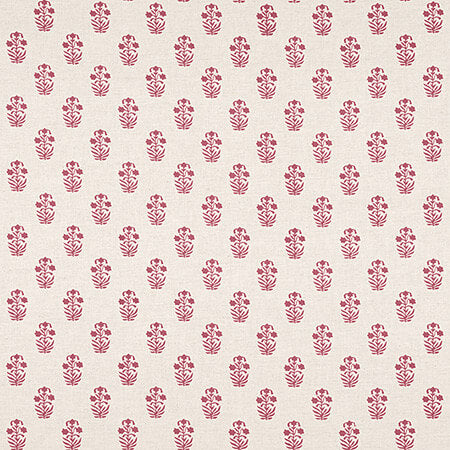 F936406 CORWIN Raspberry on Natural Thibaut Fabric