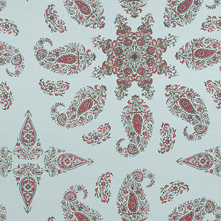 F936431 EAST INDIA Raspberry and Teal Thibaut Fabric