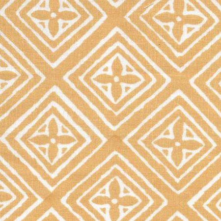 2490W-09 FIORENTINA Dark Yellow on White Quadrille Fabric