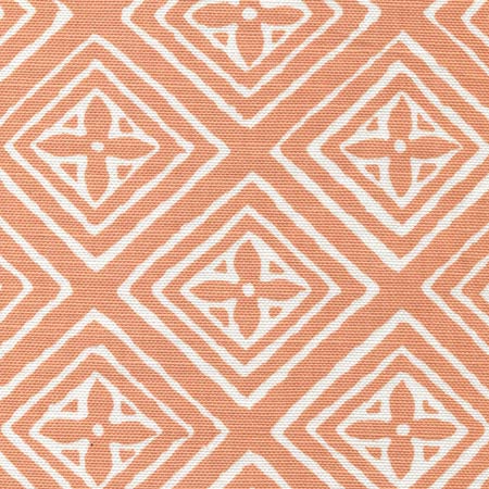 2490W-07 FIORENTINA Terracotta on White Quadrille Fabric