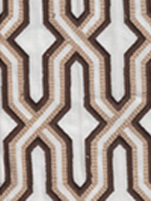 6300EM-21 GORRIVAN FRETWORK Brown and Taupe Custom Only Quadrille Fabric