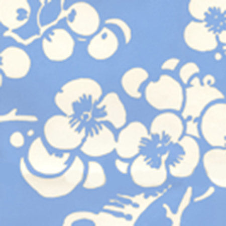 3015-30AWP HAWTHORNE REVERSE French Blue On Almost White Quadrille Wallpaper