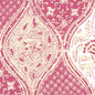 6630-05WP BALINESE BATIK Magenta Cream On White Quadrille Wallpaper