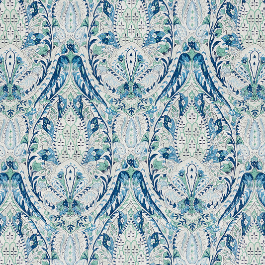 177671 LAYLA PAISLEY Blue Green Schumacher Fabric