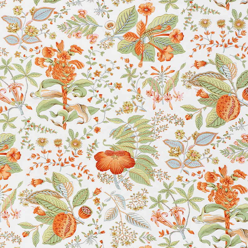 178122 POMEGRANATE BOTANICAL Orange Schumacher Fabric