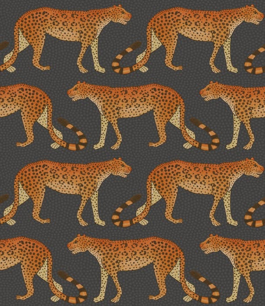 109/2008-CS LEOPARD WALK Charcoal Orange Cole & Son Wallpaper