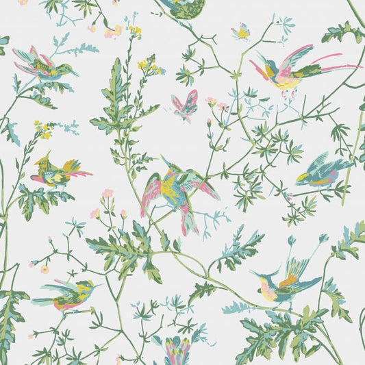 112/4015-CS HUMMINGBIRDS Green Pink Cole & Son Wallpaper