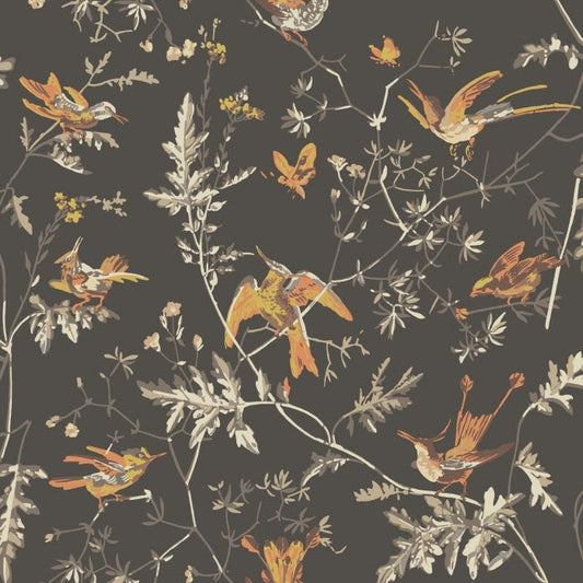 112/4017-CS HUMMINGBIRDS Charcoal Ginger Cole & Son Wallpaper