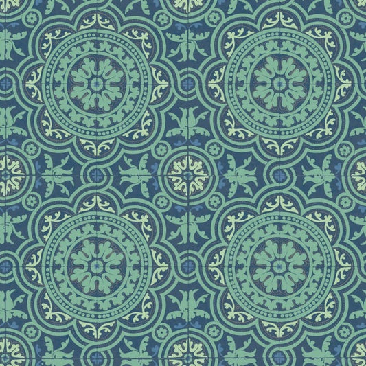 94/8043-CS PICCADILLY Teal And Gold Cole & Son Wallpaper