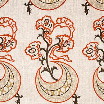MOON FLOWER Coral Katie Ridder Fabric