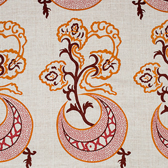 MOON FLOWER Tangerine Katie Ridder Fabric