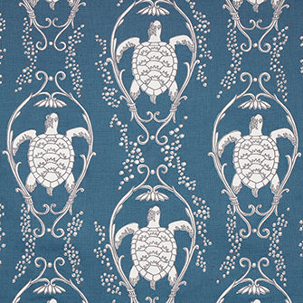 TURTLE BAY Prussian Blue Katie Ridder Fabric