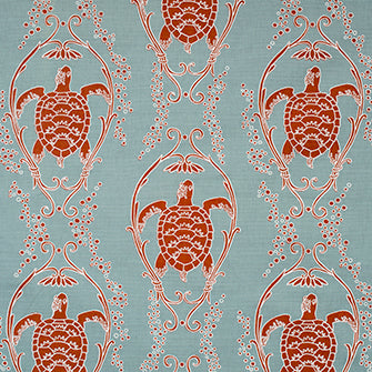 TURTLE BAY Seafoam Katie Ridder Fabric