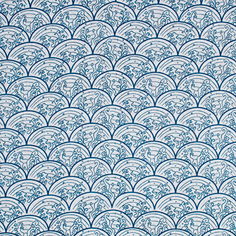 WAVE Indigo Katie Ridder Fabric