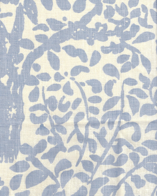 2030N-23 ARBRE DE MATISSE NEUTRAL Soft Windsor Blue on Tinted Linen Quadrille Fabric