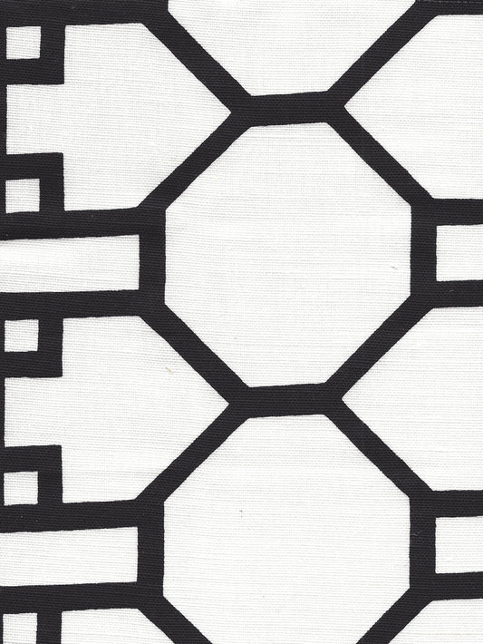 300410FW Brighton Black on White Quadrille Fabric