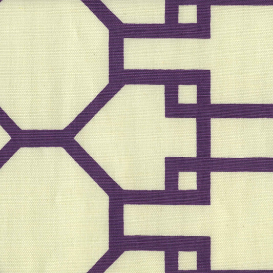 300407F Brighton Purple on Tint Quadrille Fabric