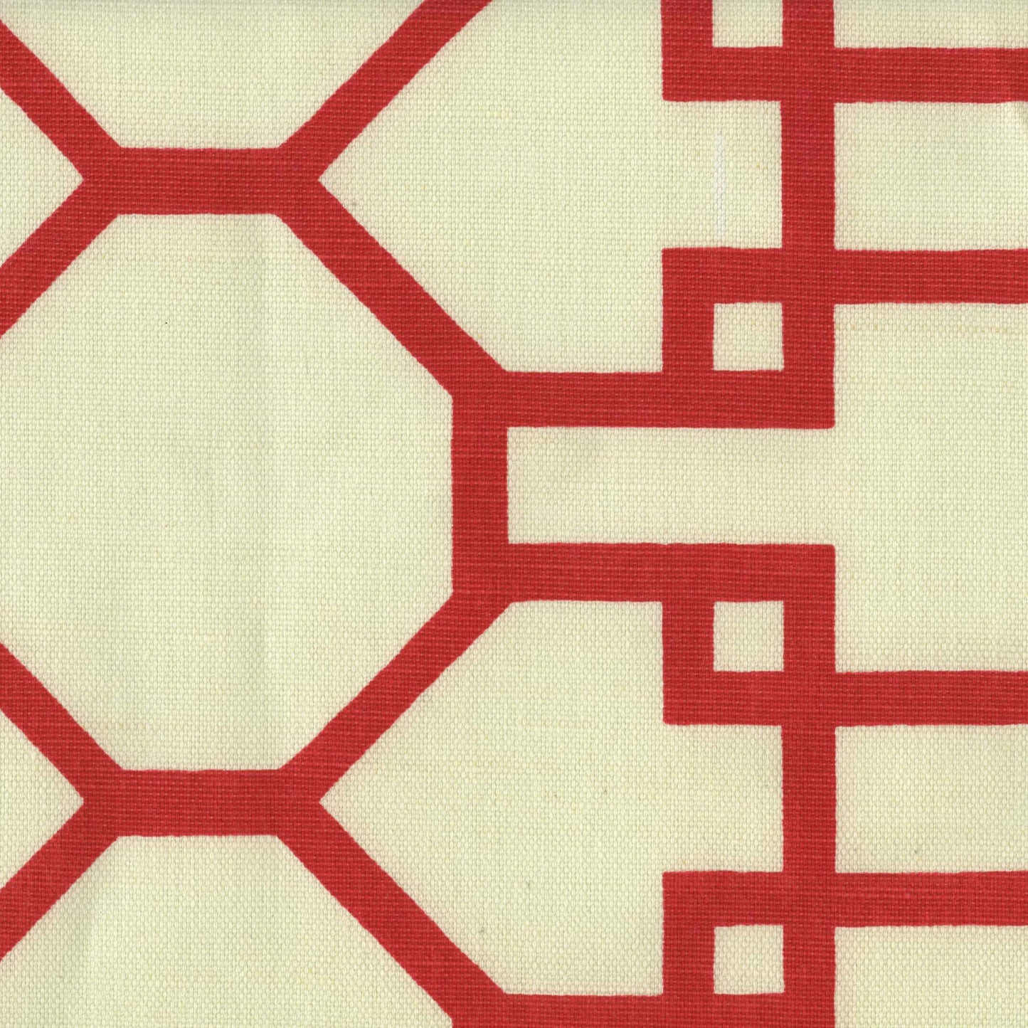 300406F Brighton Red on Tint Quadrille Fabric