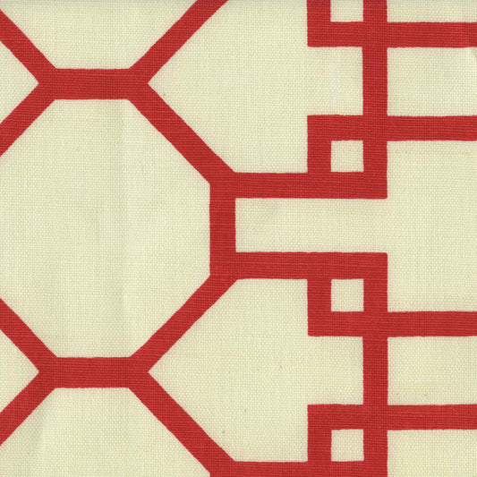 300406F Brighton Red on Tint Quadrille Fabric