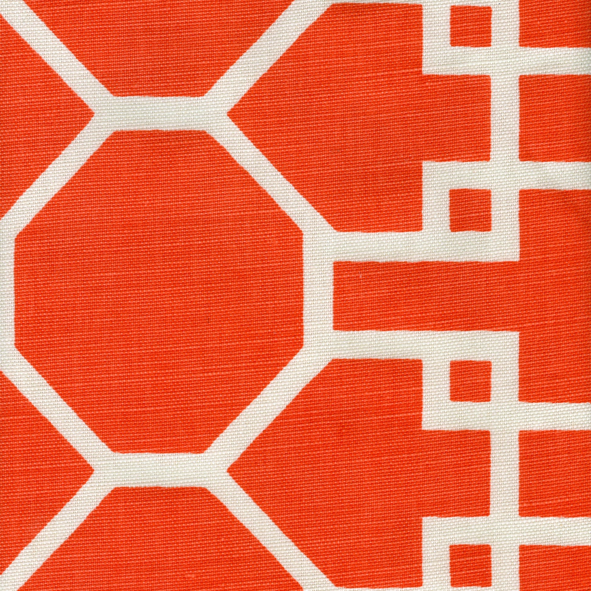 300423F Brighton Reverse Orange on Tint Quadrille Fabric