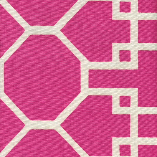 300425F Brighton Reverse Magenta on Tint Quadrille Fabric