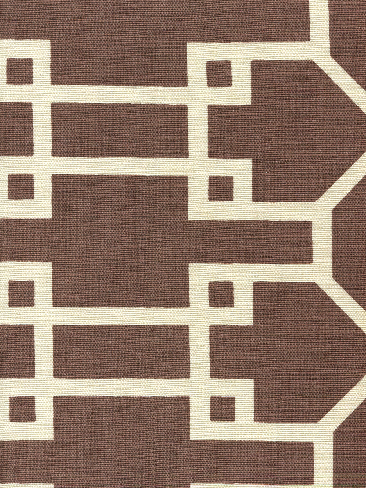 300428F Brighton Reverse Brown on Tint Quadrille Fabric