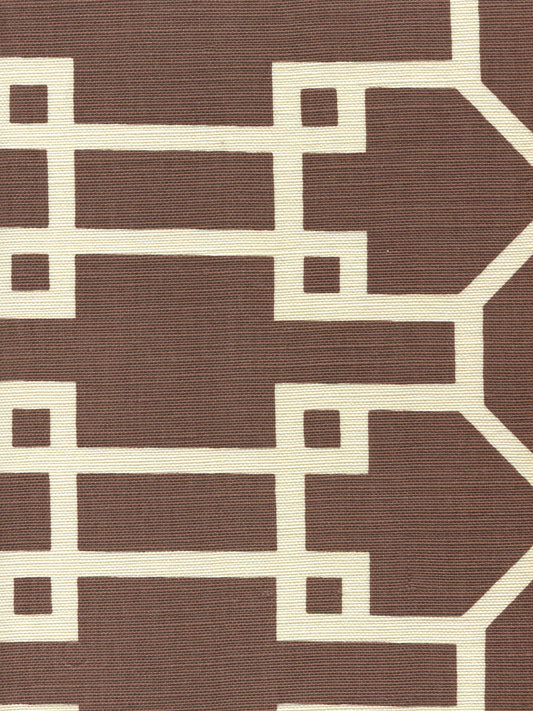 300428F Brighton Reverse Brown on Tint Quadrille Fabric