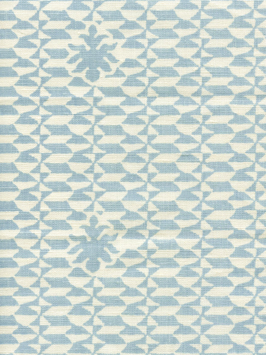 302230B-03 CARLO II NEUTRAL Soft Windsor Blue on Tint Quadrille Fabric