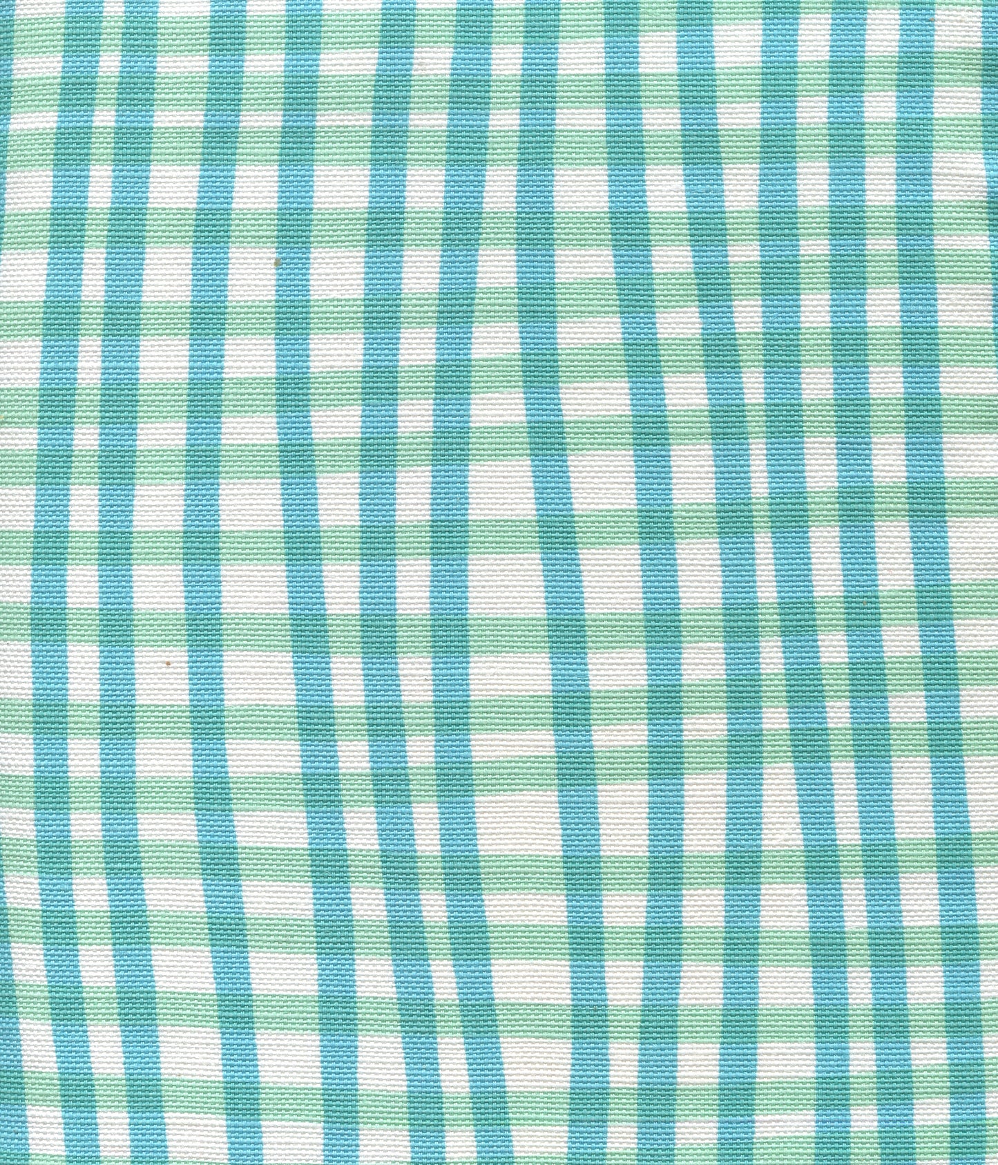 AC105-3WLC COUNTRY CHECK Turquoise Aqua on White Quadrille Fabric