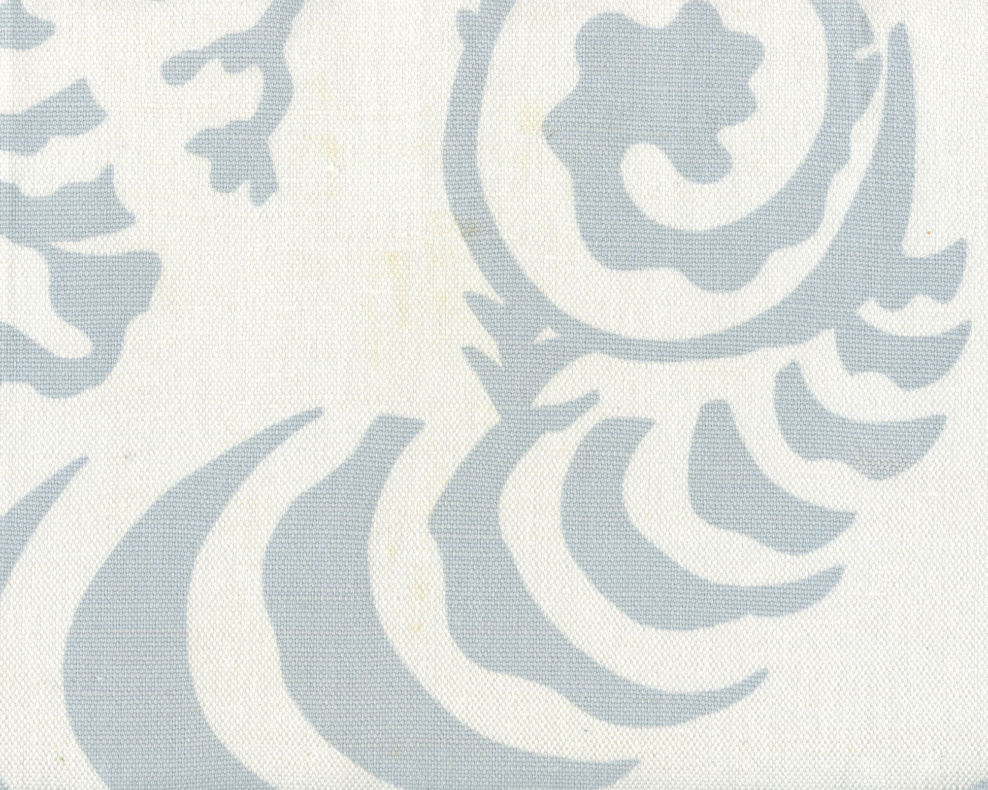 AC101-39W FERNS UNI Seas Foam on White Quadrille Fabric