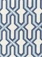 6300-CUST3 GORRIVAN FRETWORK Navy Periwinkle on White Custom Only Quadrille Fabric