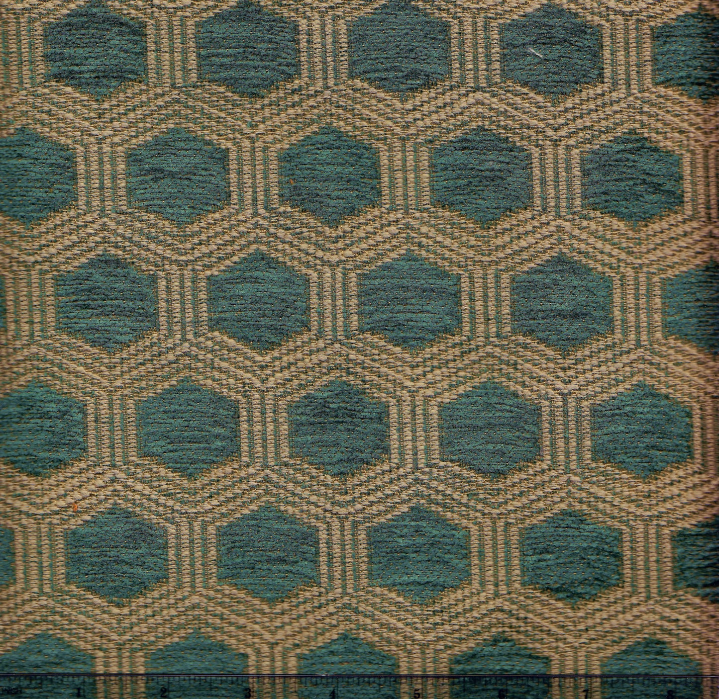 010973T Hexagon Blue Quadrille Fabric