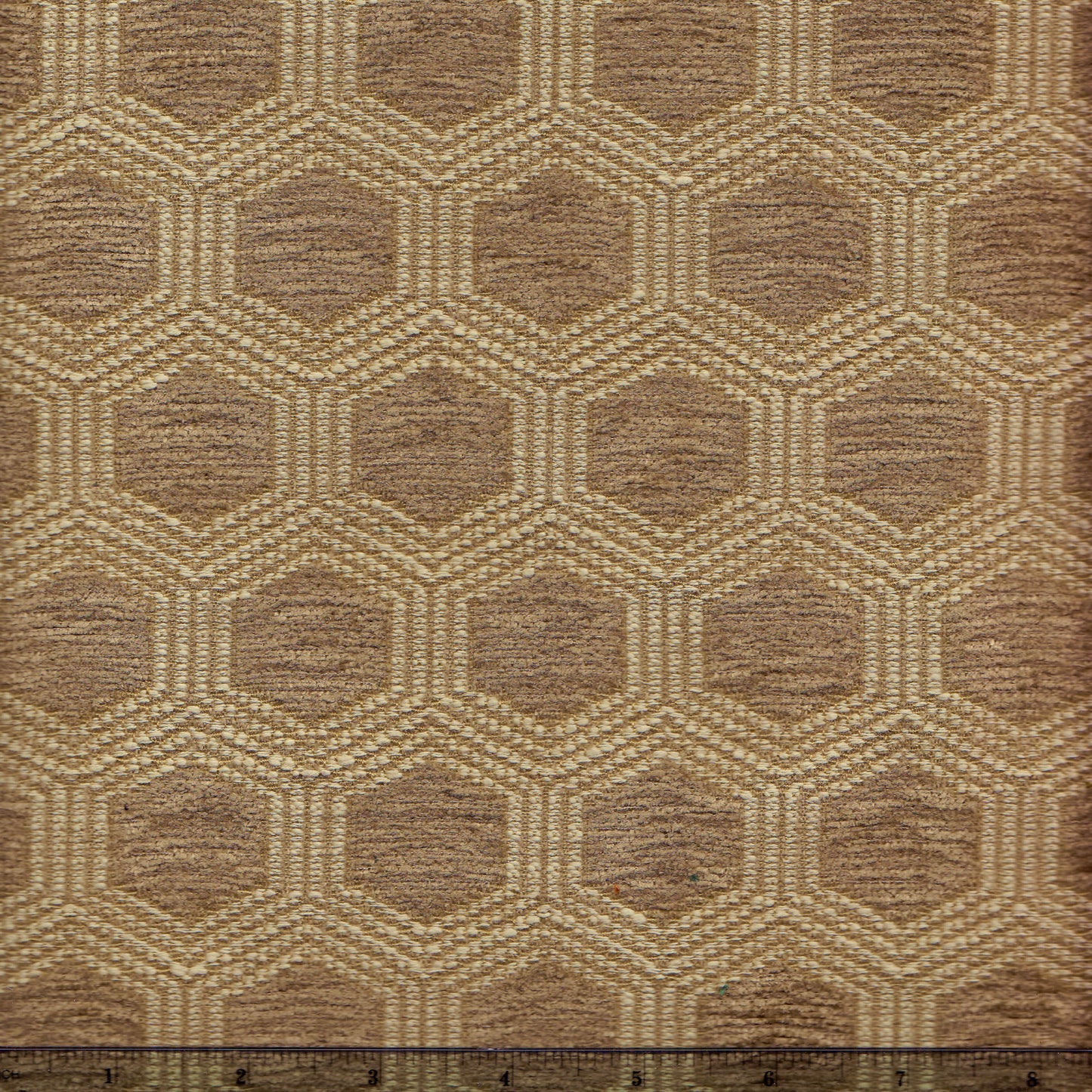 010971T Hexagon Taupe Quadrille Fabric