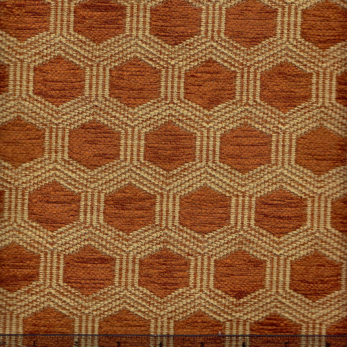 010975T Hexagon Terracotta Quadrille Fabric