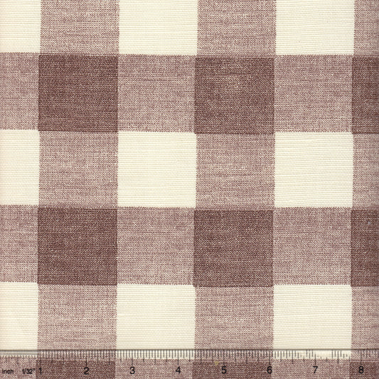 302529F Hingham Plaid Brown on Tint Quadrille Fabric
