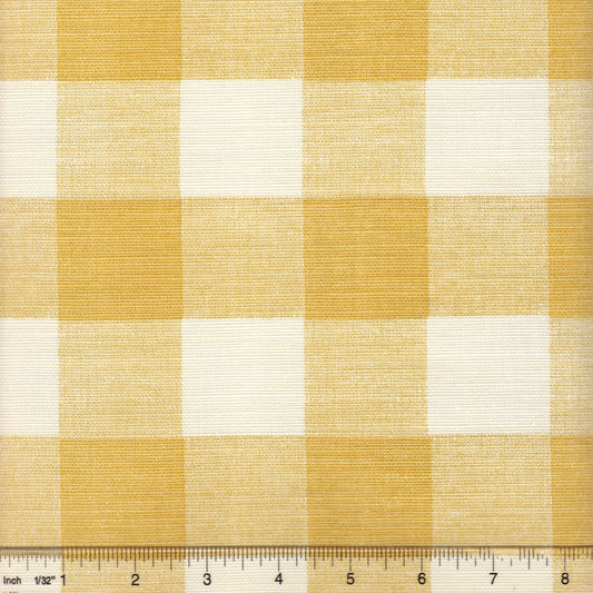 302524F Hingham Plaid Inca Gold on Tint Quadrille Fabric