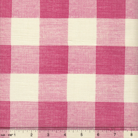 302525F Hingham Plaid Magenta on Tint Quadrille Fabric