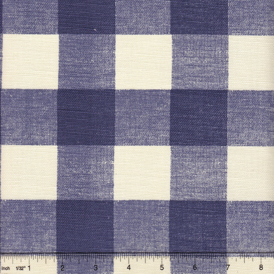302528F Hingham Plaid New Navy on Tint Quadrille Fabric