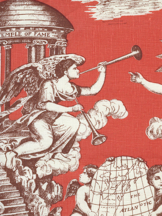 302289F-CU INDEPENDENCE TOILE Siena Burnt Orange on Linen Quadrille Fabric