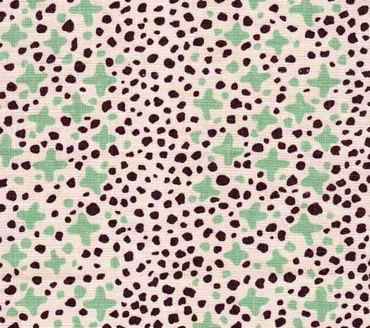 AC220-03 JACKS II French Green Brown Dots on Tint Quadrille Fabric
