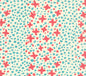 AC220-02 JACKS II Shrimp Turquoise Dots on Tint Quadrille Fabric