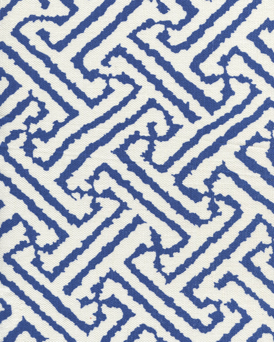 6620-05W JAVA GRANDE Navy on White Quadrille Fabric